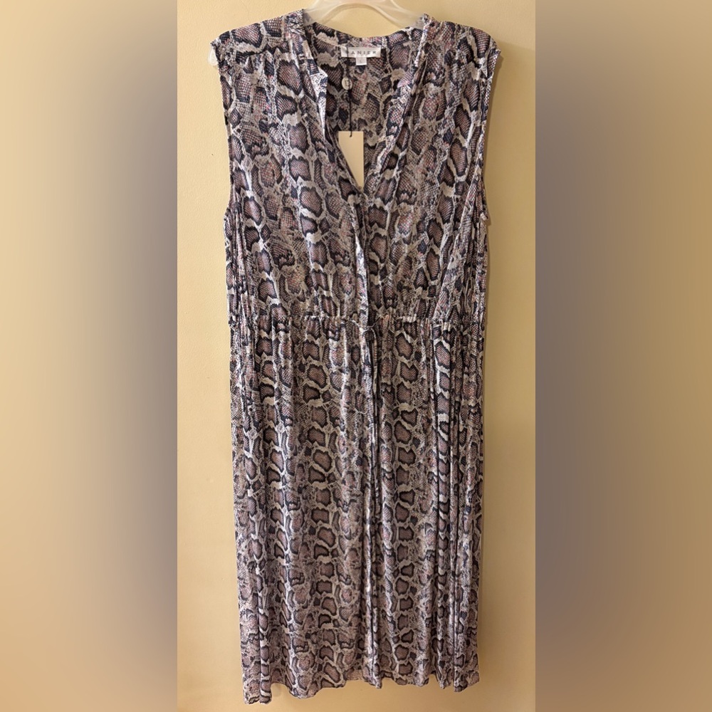 Danier multi- color Snakeskin Print midi dress - size large - NWT